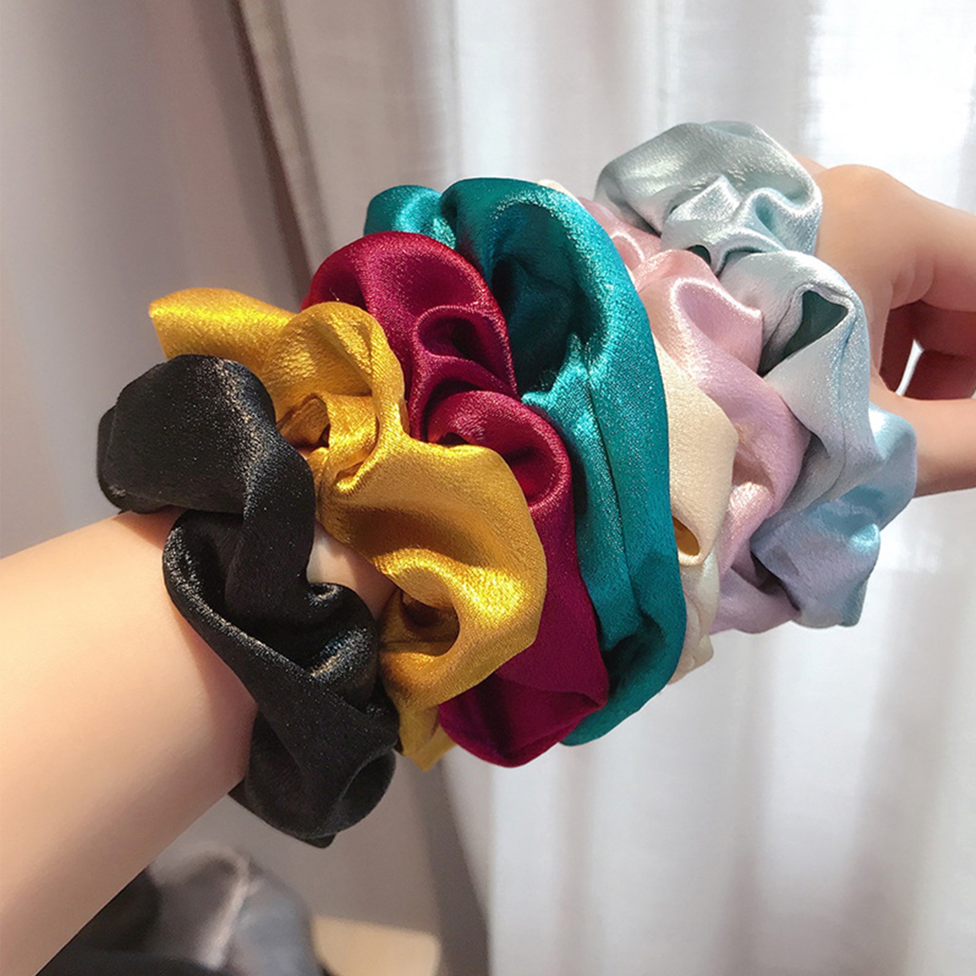 Wholesale 2023 Elastic Hair Bands Satin Silk Scrunchies