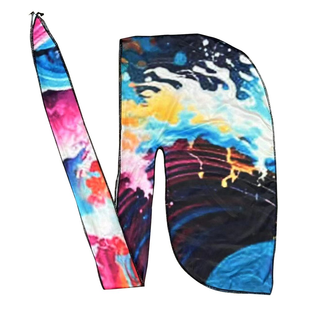 Wholesale Luxury Printed Silk Extra Long Tie Bandana Durag Silky Satin Custom Logo Designer Wave Durags for Men