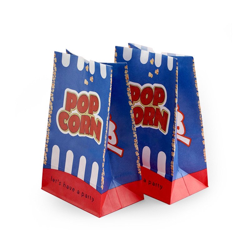 Wholesale Custom Greaseproof Paper Bread Coffee Popcorn Bag Tin Tie White Kraft Cotton Food Paper Bag Packaging With Window