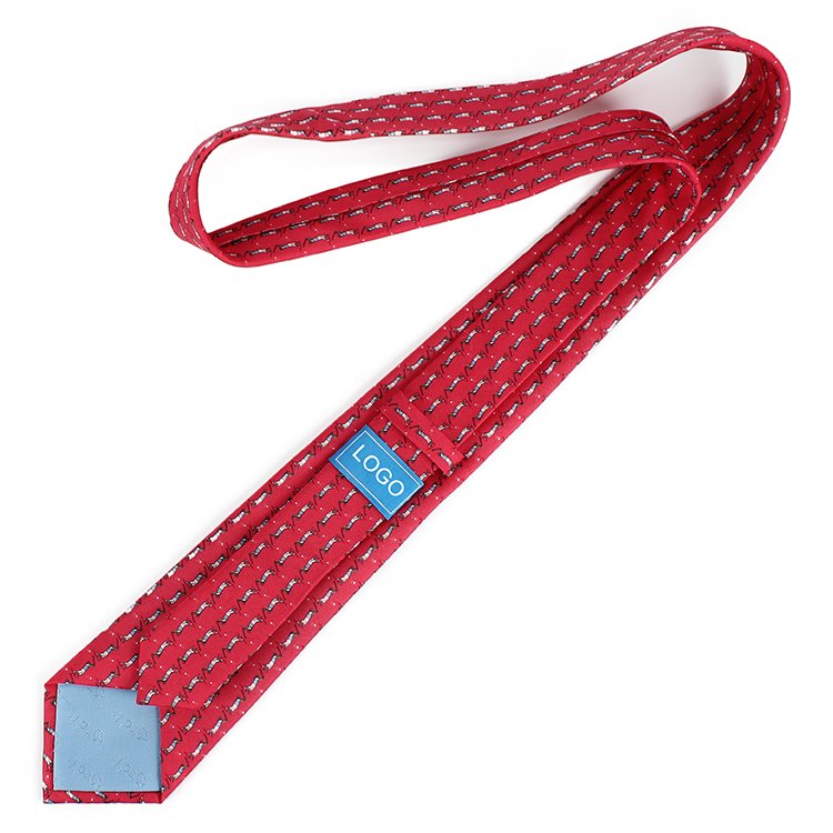 Dacheng Factory Customized Golf Man Pattern Printing Red Corbatas Silk Tie