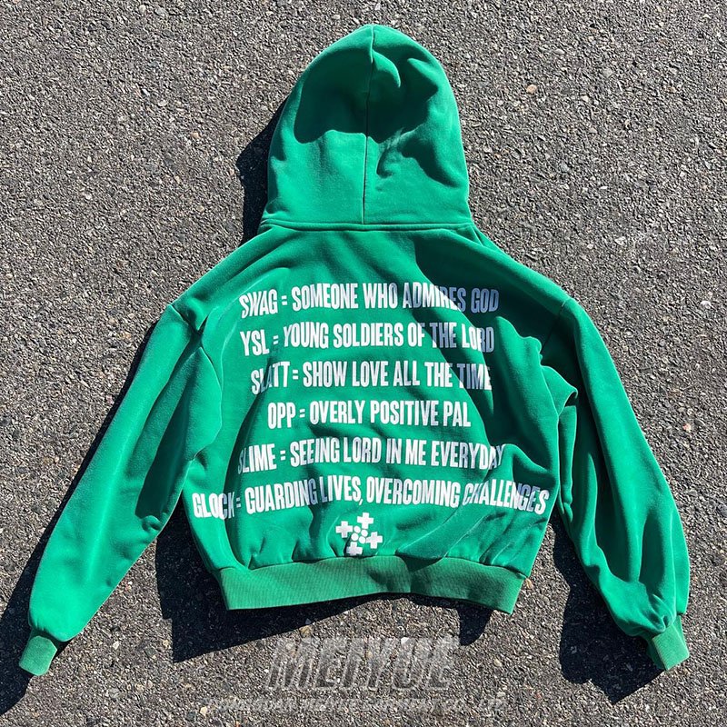 Custom Acid Wash Vintage Pullover Hoodies Men Drop Shoulder Heavy Weight Puff Print 500 GSM French Terry 100% Cotton Hoodie