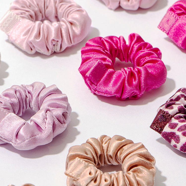Silk Elastic Hair Bands hair ties silk Hair Scrunchies Skinny Ropes Ponytail Holder 100 mulberry scrunchies for Women Girls