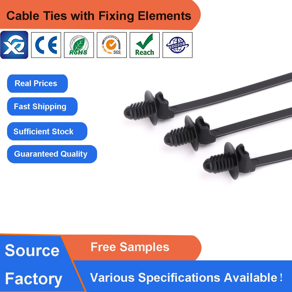 Ready to Ship Precision in Every Tie: Push Mount Style Self-Locking Nylon Cable Zip Tie for Reliable Wire Bundling