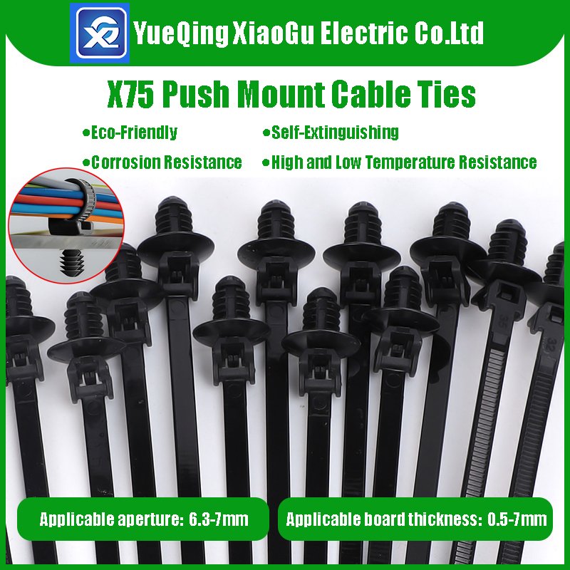 Ready to Ship Precision in Every Tie: Push Mount Style Self-Locking Nylon Cable Zip Tie for Reliable Wire Bundling