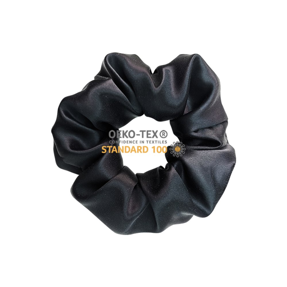 Organic 100% Mulberry Silk Scrunchies Set Tie Elastic Ponytail Holder Shining Silk Scrunchies