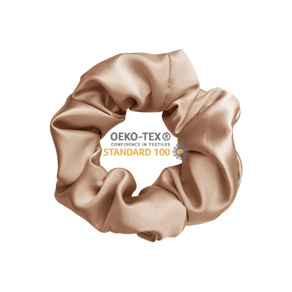 Organic 100% Mulberry Silk Scrunchies Set Tie Elastic Ponytail Holder Shining Silk Scrunchies