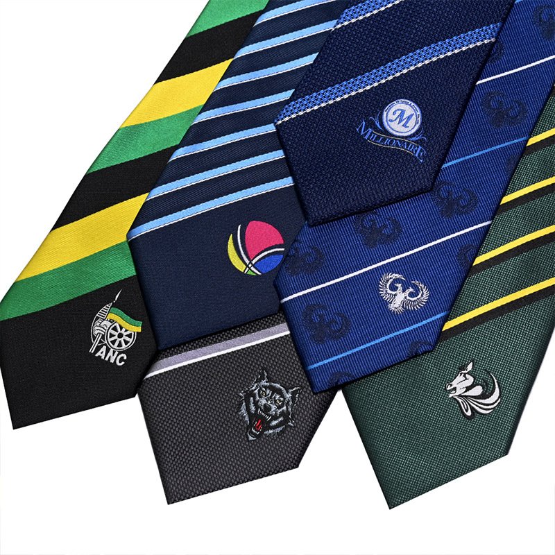 Men Shirt Accessories Custom Pattern Embroidery Back Side Private Label Necktie
