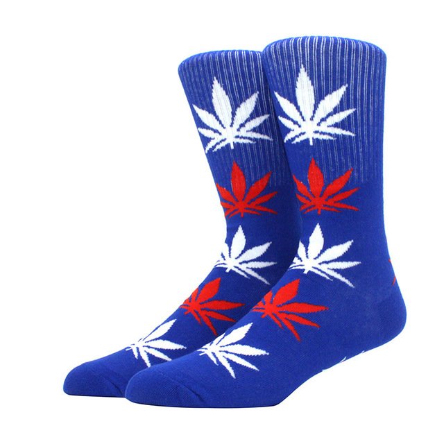 Whale Professional Skateboard Socks Weed Leaf Socks Casual Colorful Fun Tie Dye Maple Socks In Stock