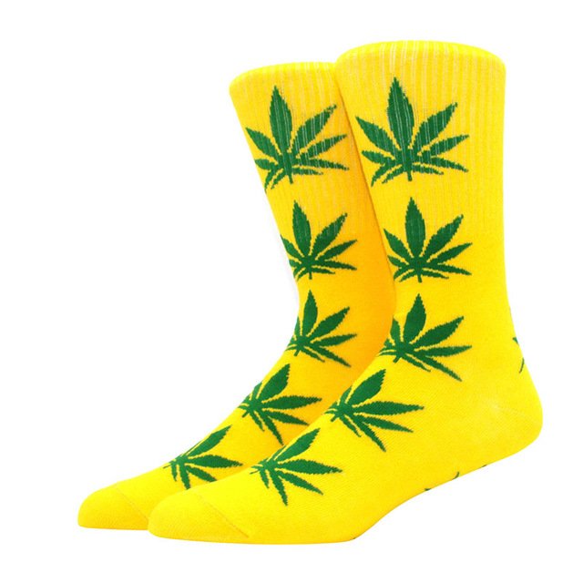 Whale Professional Skateboard Socks Weed Leaf Socks Casual Colorful Fun Tie Dye Maple Socks In Stock