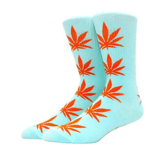 Whale Professional Skateboard Socks Weed Leaf Socks Casual Colorful Fun Tie Dye Maple Socks In Stock