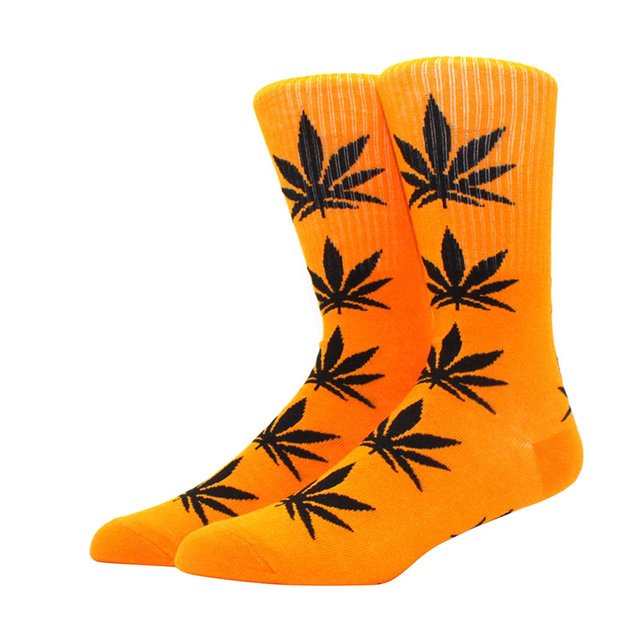 Whale Professional Skateboard Socks Weed Leaf Socks Casual Colorful Fun Tie Dye Maple Socks In Stock