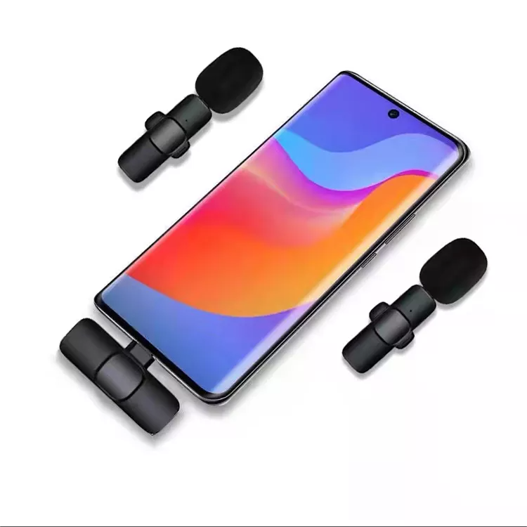 New 1 Drag 2 Microphone Lavalier 2.4GHz 2 in 1 Portable Mini Microphone Wireless Recording micro tie