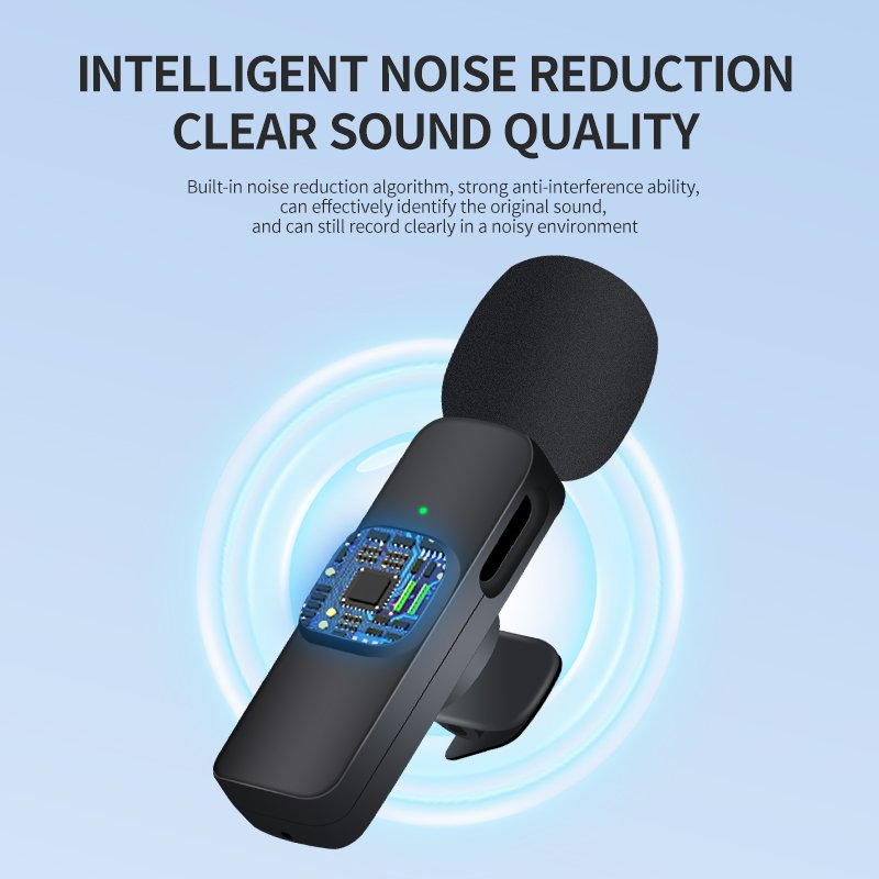 New 1 Drag 2 Microphone Lavalier 2.4GHz 2 in 1 Portable Mini Microphone Wireless Recording micro tie