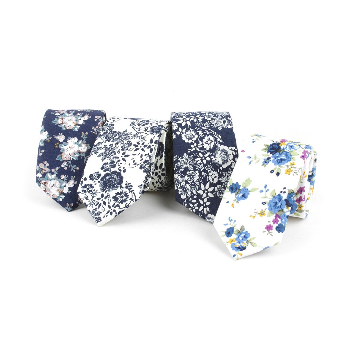 D1122 Men Casual Cotton 6cm Neck Tie Slim Necktie Wedding Party Floral Print Ties