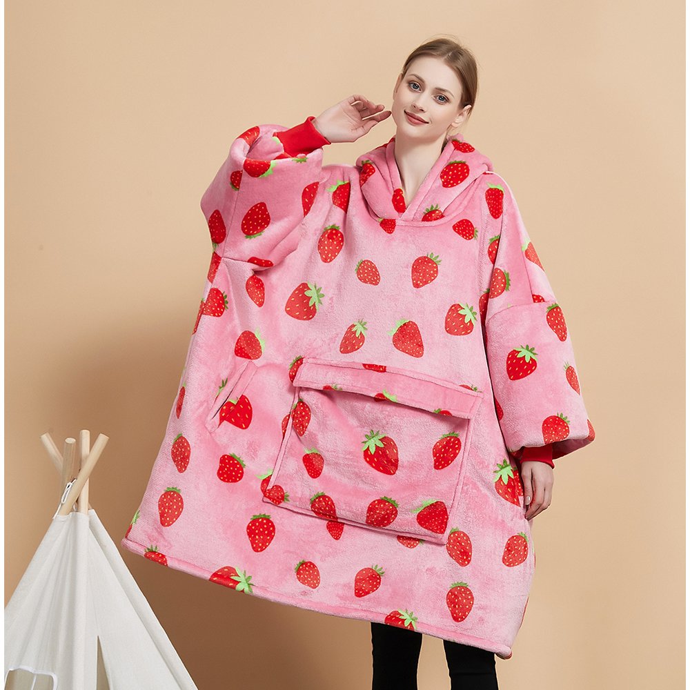 Home textile china hooded wearable sweatshirt customized tie dye flannel sherpa men oversize blanket hoodie