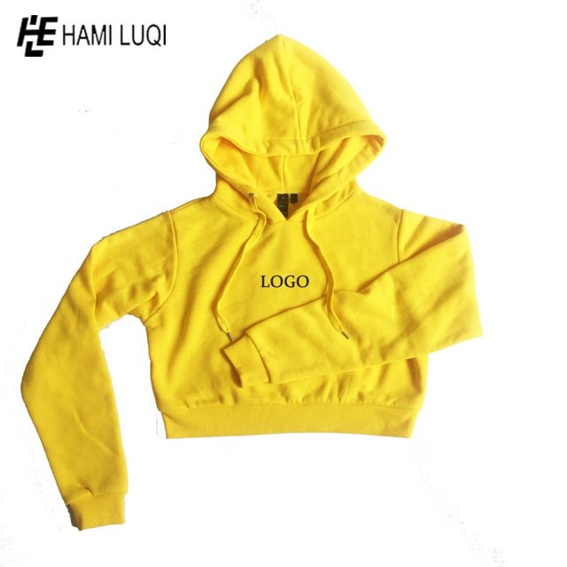Wholesale custom plain yellow Women's 2 Pieces Hoodie Crop Top Joggers Pants Set Active Tracksuit Set womens 2 piece sets