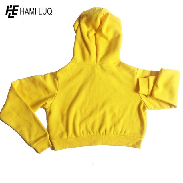 Wholesale custom plain yellow Women's 2 Pieces Hoodie Crop Top Joggers Pants Set Active Tracksuit Set womens 2 piece sets