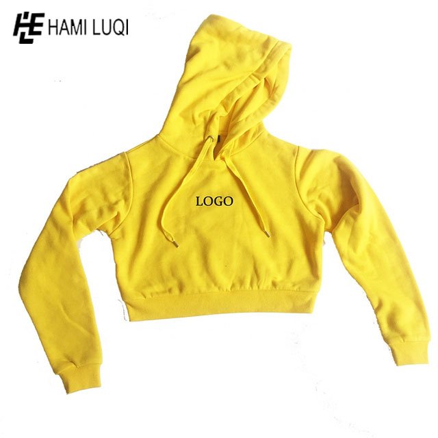Wholesale custom plain yellow Women's 2 Pieces Hoodie Crop Top Joggers Pants Set Active Tracksuit Set womens 2 piece sets