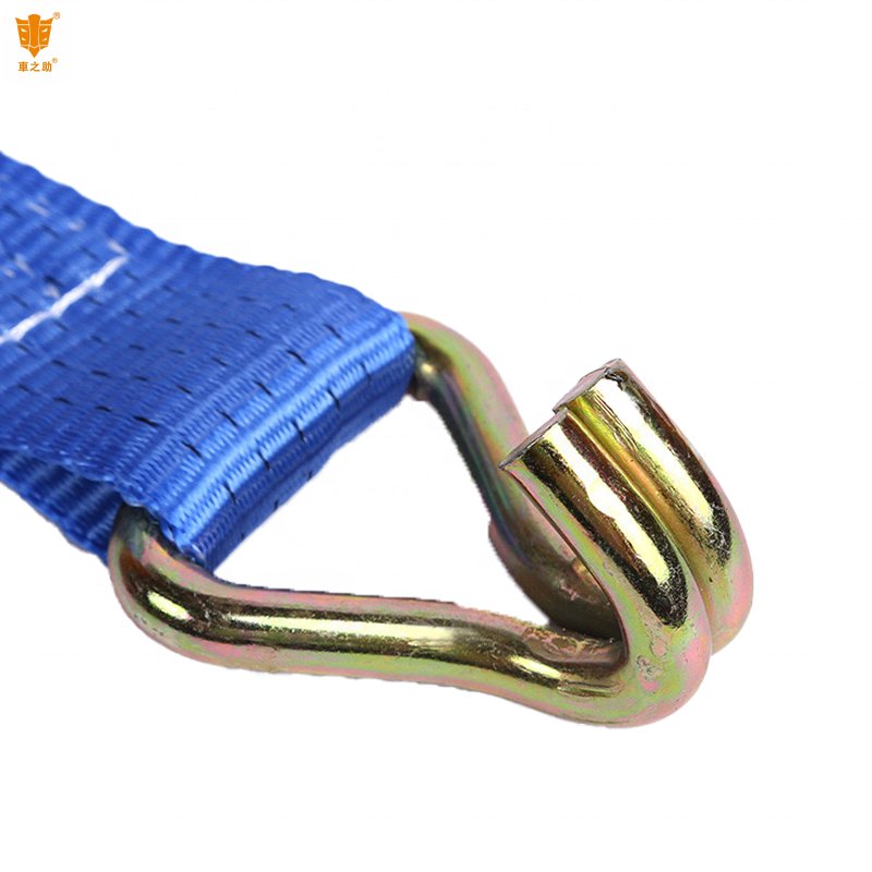 Durable 5 Ton Ratchet Straps Custom Size Polyester Tie Downs for Cargo Lashing High Durability 10M Length