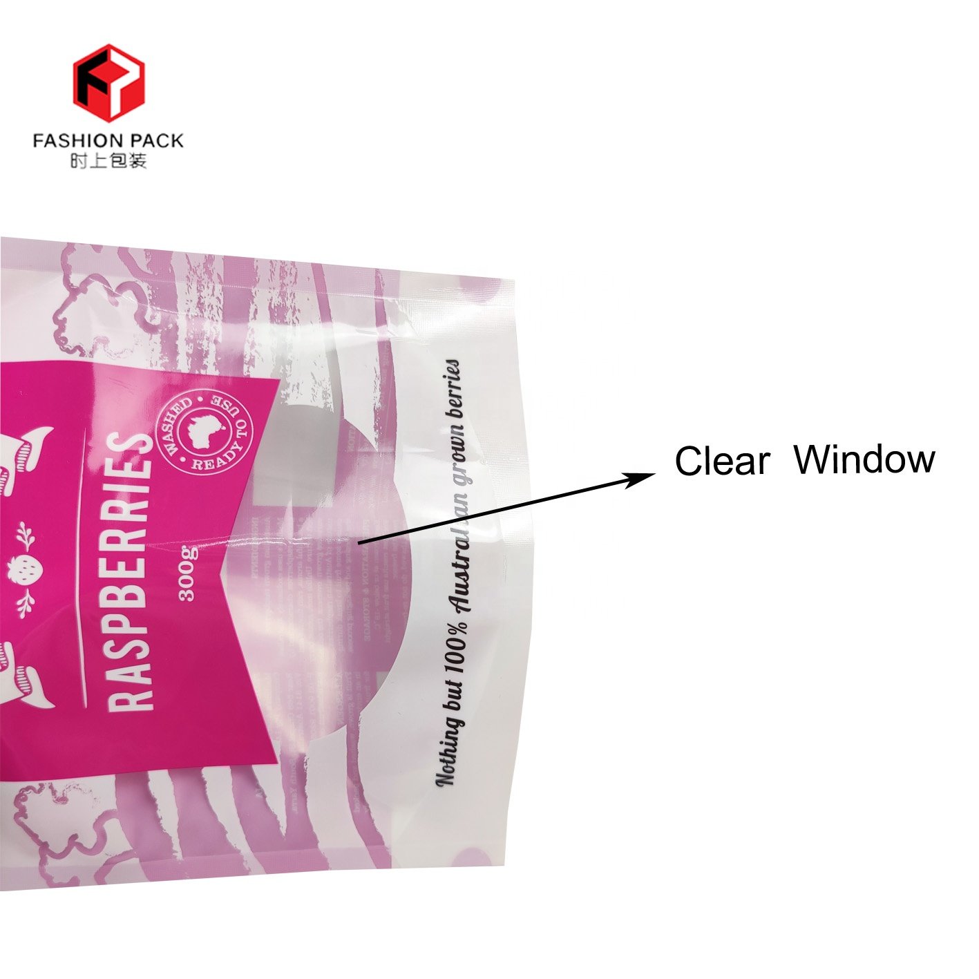 Custom printed dried fruit candies packing bag stand up transparent window mylar food bags with ziplock