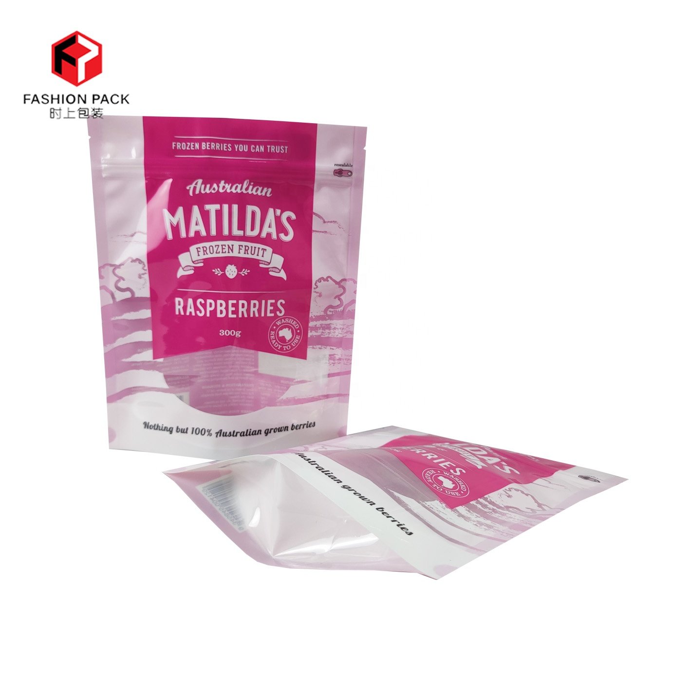 Custom printed dried fruit candies packing bag stand up transparent window mylar food bags with ziplock
