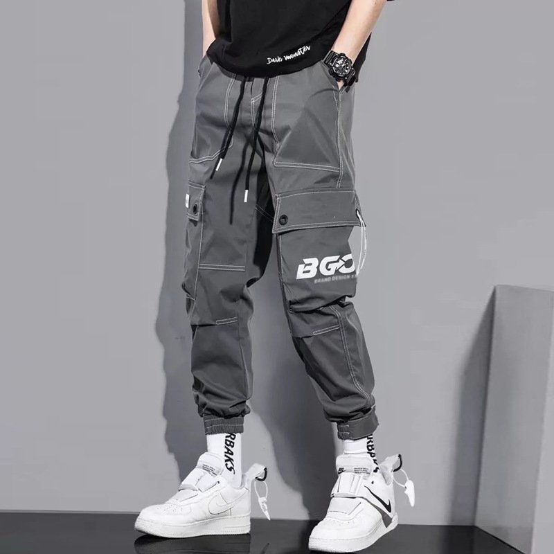 Overalls summer thin Korean version of the trend of all tie feet leisure sports boys nine-minute long pants
