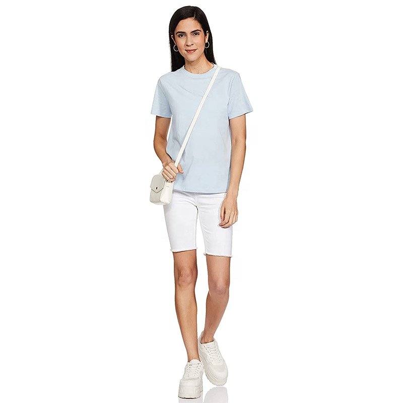 High Quality Casual Summer Fashion Women T Shirt Clothing For Women Oversize T Shirt Plain O Neck Short Sleeve T Shirt for Women