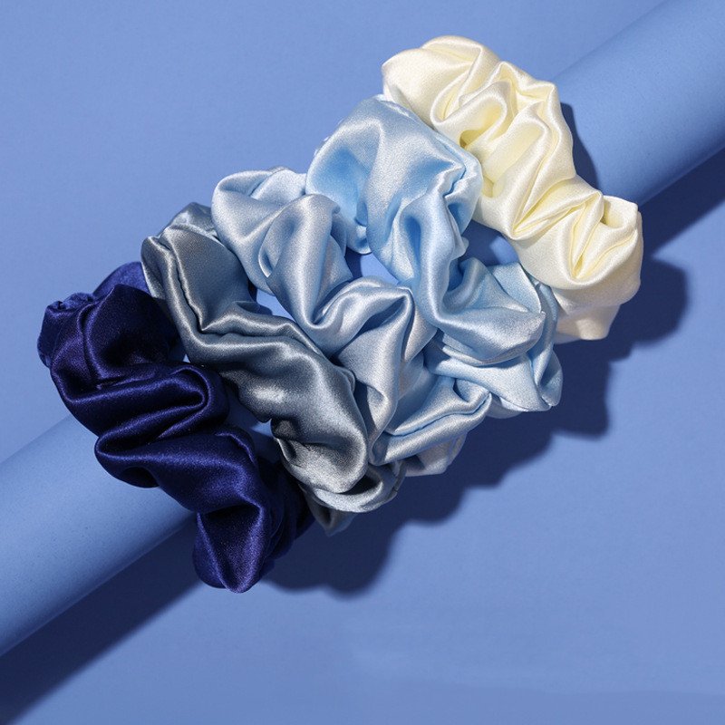 New Arrived Fashion silk hair scrunchies 19 momme 3cm custom scrunchies hair accessories elastic silk hair ties