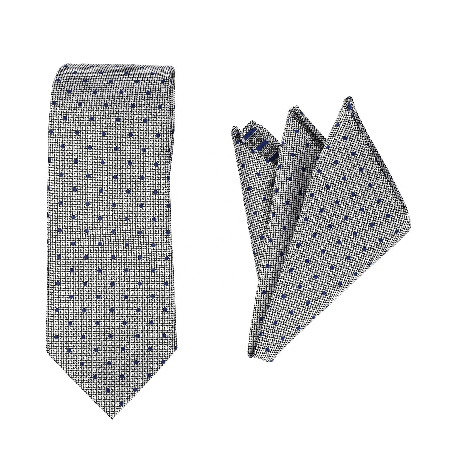 Custom New Style Design Hanky Handkerchief High Quality Soft and Necktie Polyester Set for Men