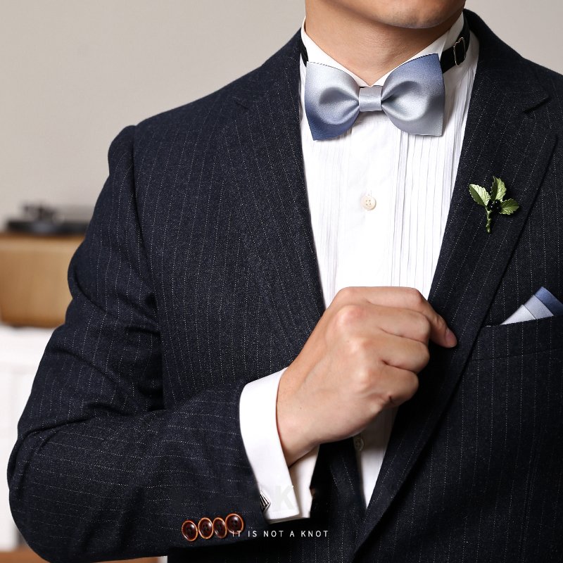 Men Bow Ties Pre-Tied Style Formal Satin Classic Bowtie for Tuxedo Faux Silk Double-layer gradient Bow Tie