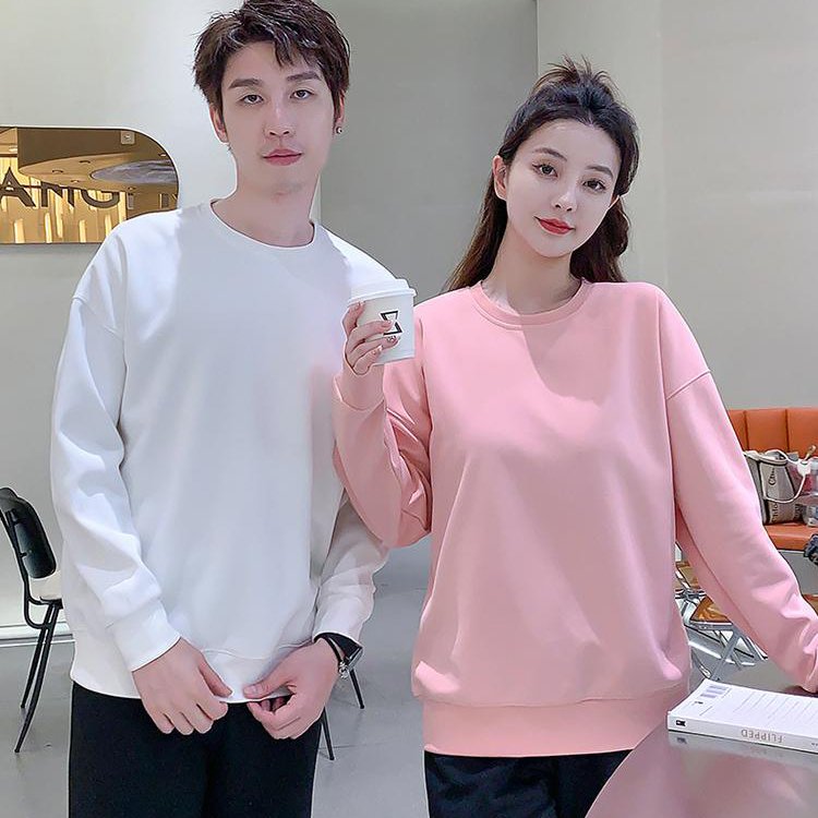 Wholesale Men's Long Sleeve Crew Neck Pullover Sweatshirt Custom 100% Polyester Thermal Lined with Letter Graphic Fleece Fabric