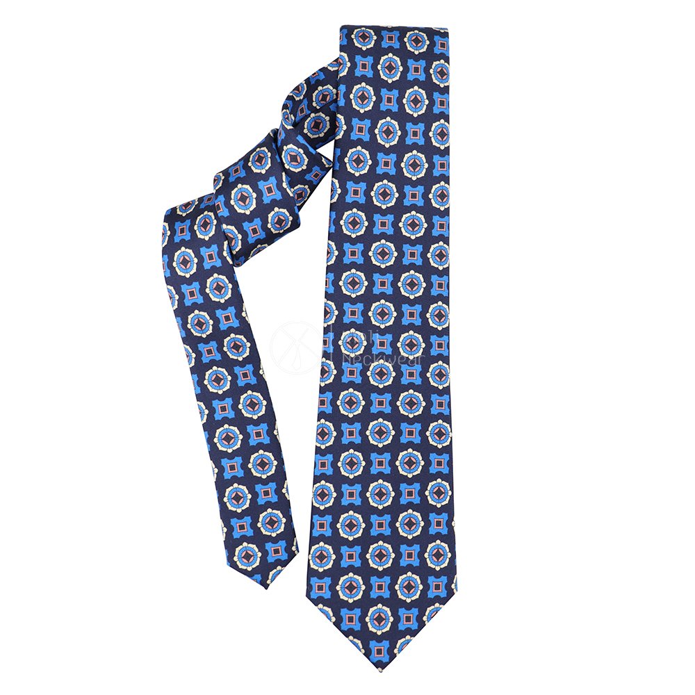 Wholesale Business 100% Silk Printed Necktie Series Custom Geometric Pattern Neck Tie 8CM for Men