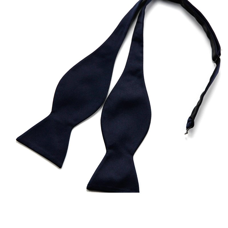 Cheap unisex men's polyester silk formal hand bow tie solid color multi-color female performance gourd bow tie wholesale