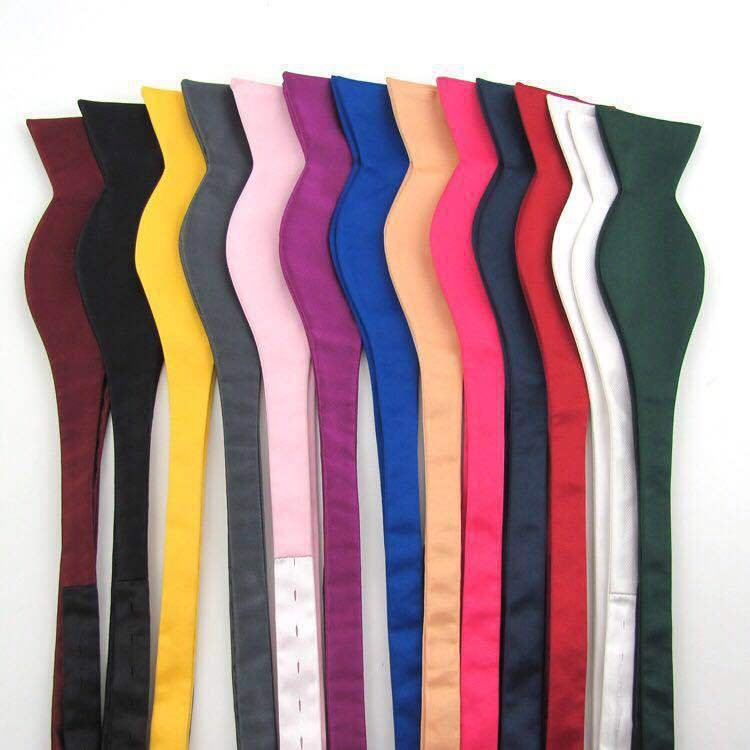 Cheap unisex men's polyester silk formal hand bow tie solid color multi-color female performance gourd bow tie wholesale