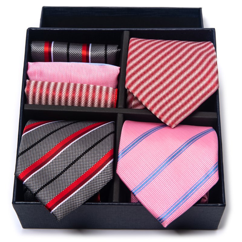 Brand Classic 3 Set Tie Handkerchief Set Pocket Squares Necktie For Men Suit Accessories Floral Birthday Gift