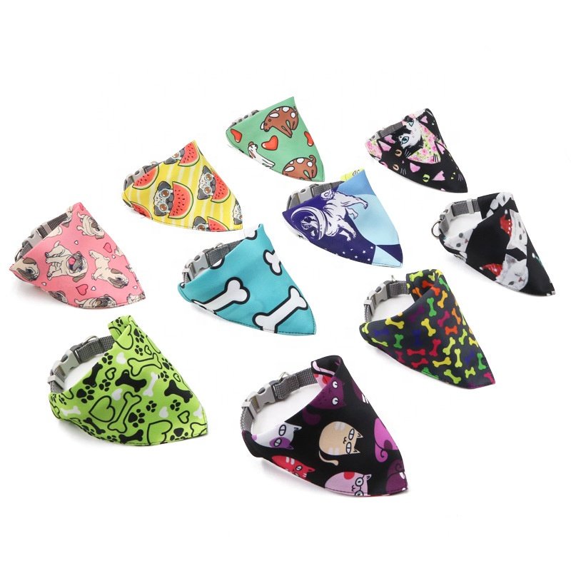 Pet Dog Neck Scarf Adjustable Pet Buckle Triangle Scarf Bandana Neckerchief For Small Cat Bandana