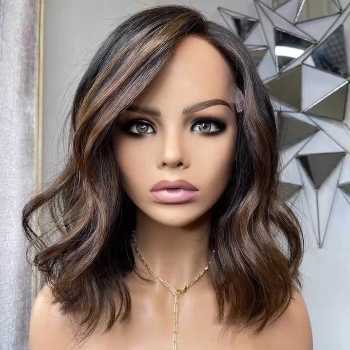 100% european silk top human hair topper Jewish wig Air dries straight Full Lace wig
