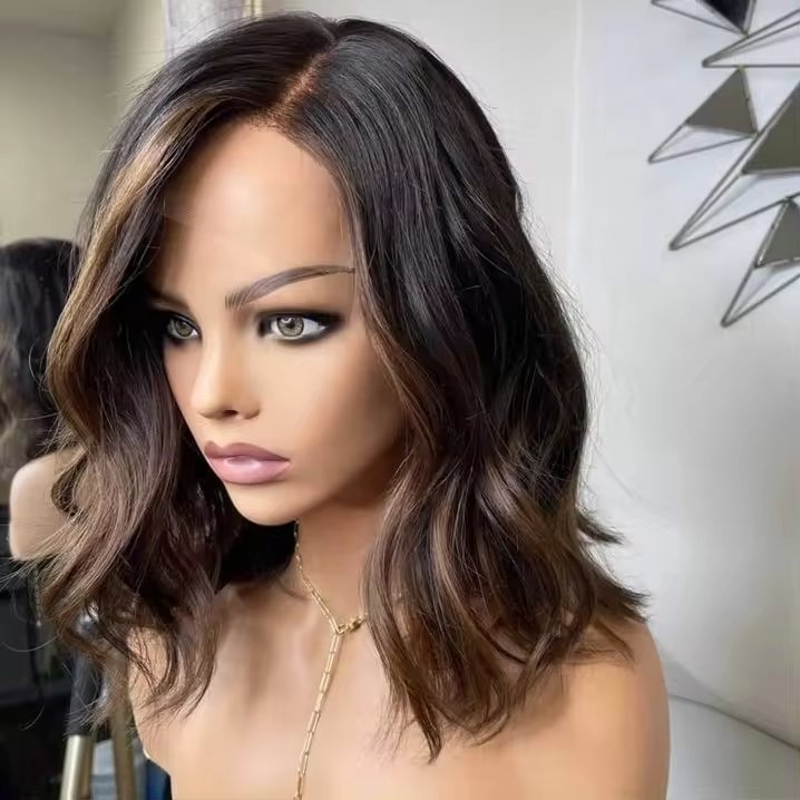 100% european silk top human hair topper Jewish wig Air dries straight Full Lace wig