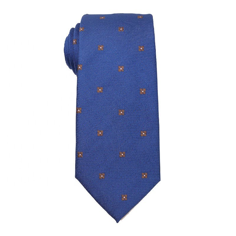 Wholesale Fashionable New Designs Royal Blue High Quality 100% Polyester Ties For Men Made In China Cheap Price