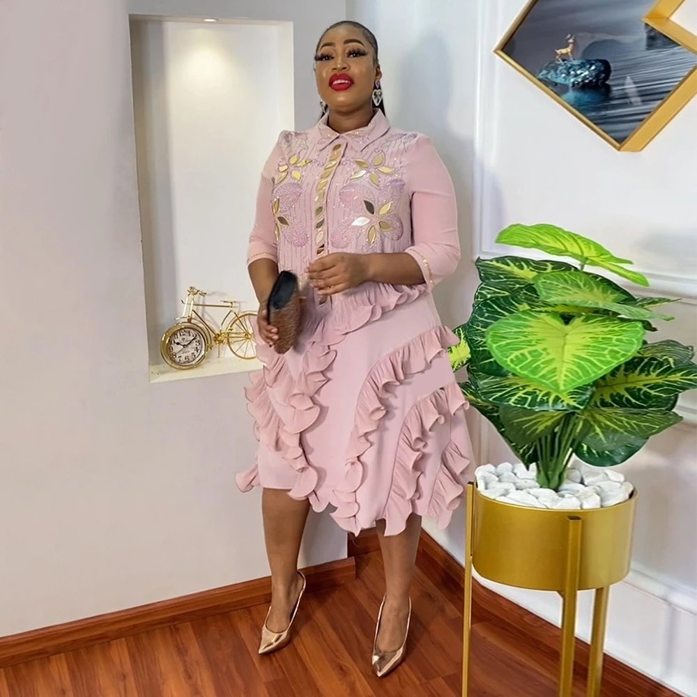 Summer Elegant African Party Dresses for Women Traditional Dashiki Africa Clothing Crystal Ankara Wedding Evening Gown 2022