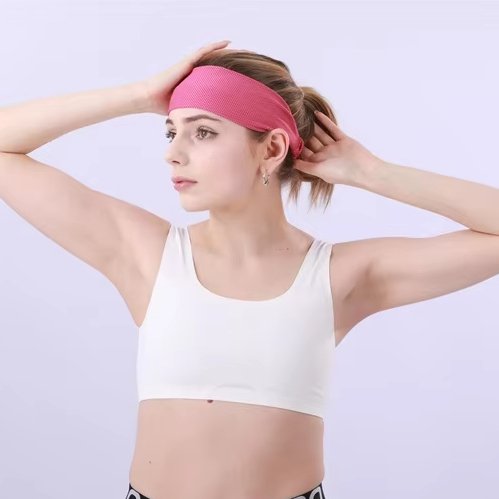 Wholesale Customize Running Fitness sweat SportsHeadband Compression Yoga Solid Plain Tie Sweatbands Head Wrap Hairband Headband