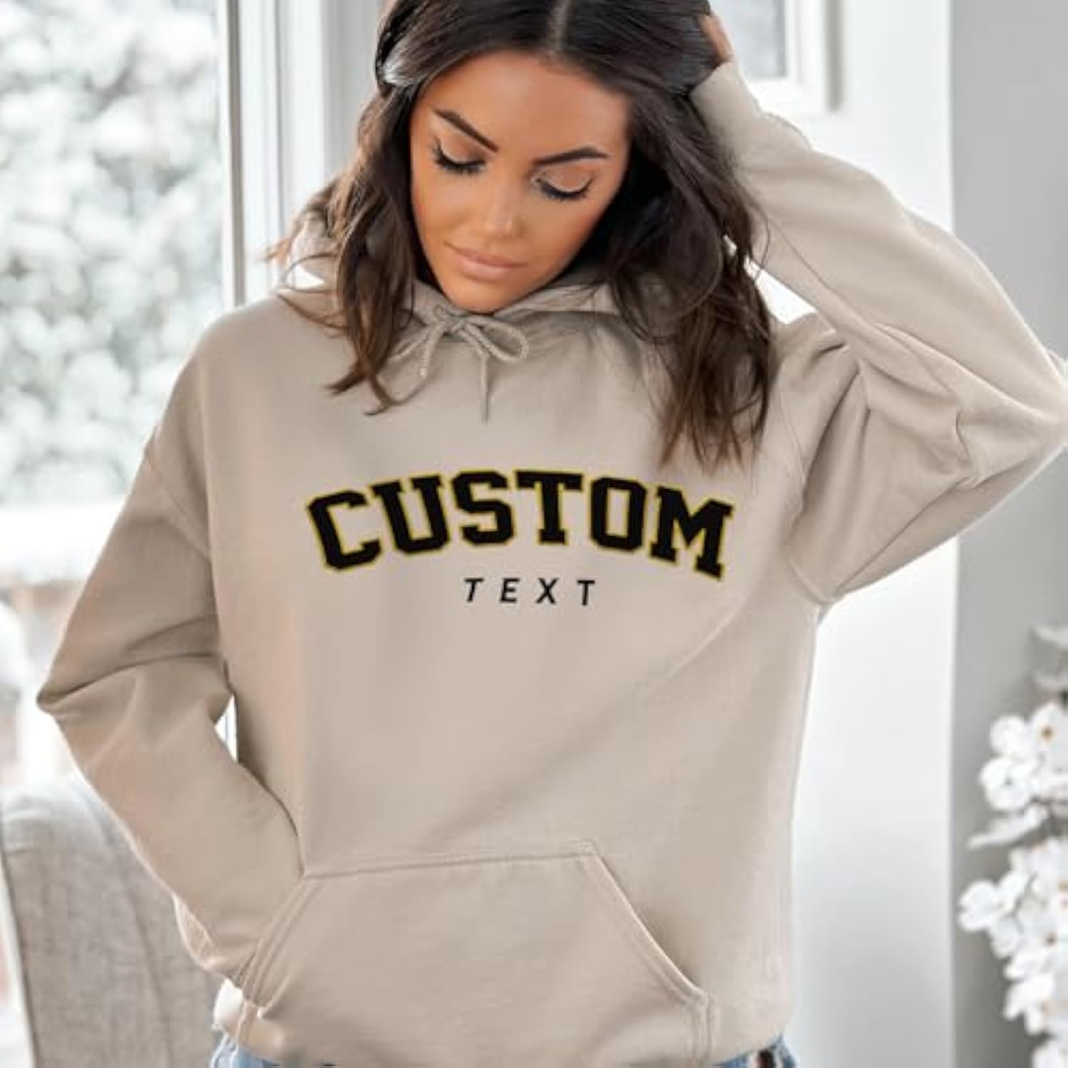 Premium Customized Custom Text Embroidered Sweatshirt, Perfect Personalized Gifts For Women, Soft Custom Hoodies Unisex