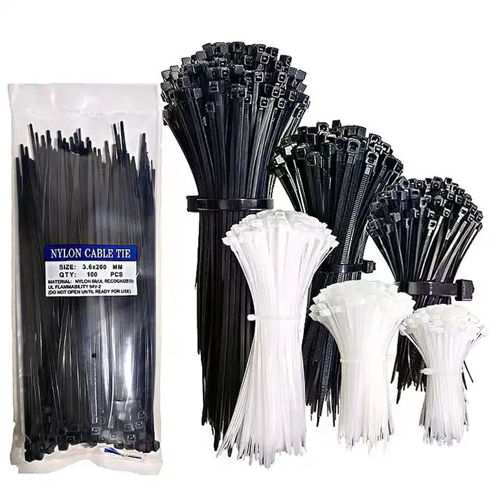 Heavy Duty Self-locking Plastic Nylon Cable Ties White Black Zip Ties Multi-Purpose Cable Management Ties Cable wraps