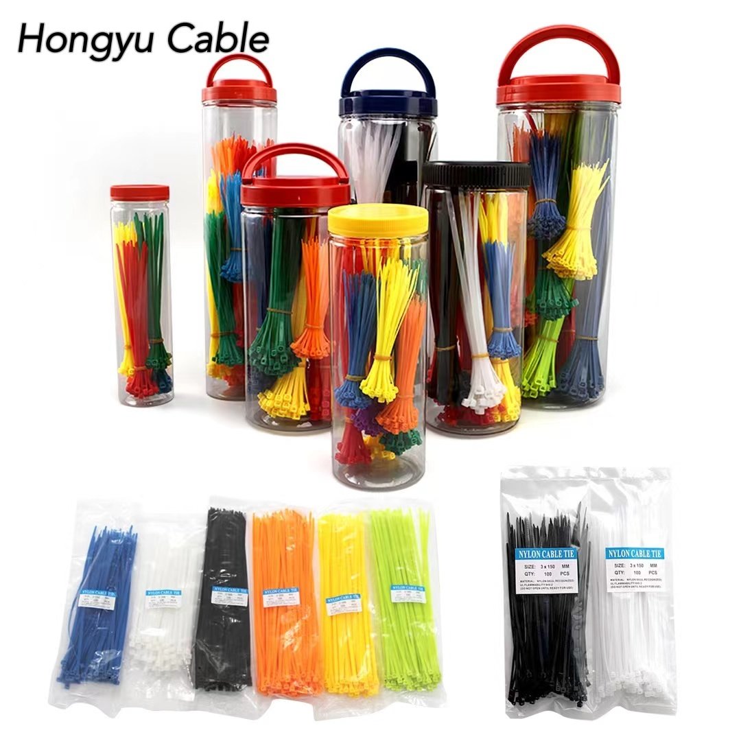 Heavy Duty Self-locking Plastic Nylon Cable Ties White Black Zip Ties Multi-Purpose Cable Management Ties Cable wraps