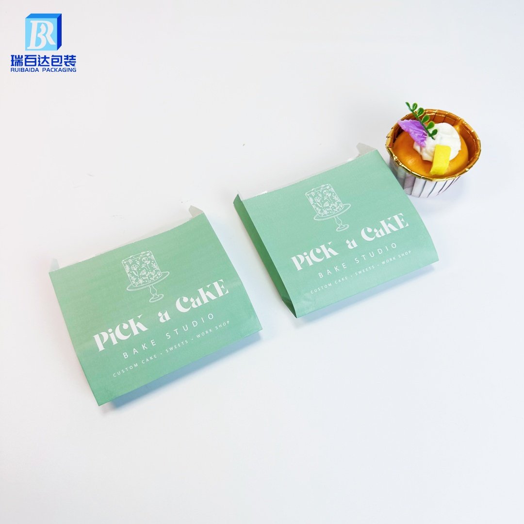 Custom Logo White food Grade Grease Sandwich Coated Wax Lined Paper Bags For Bakery Cookies Snacks French Fries