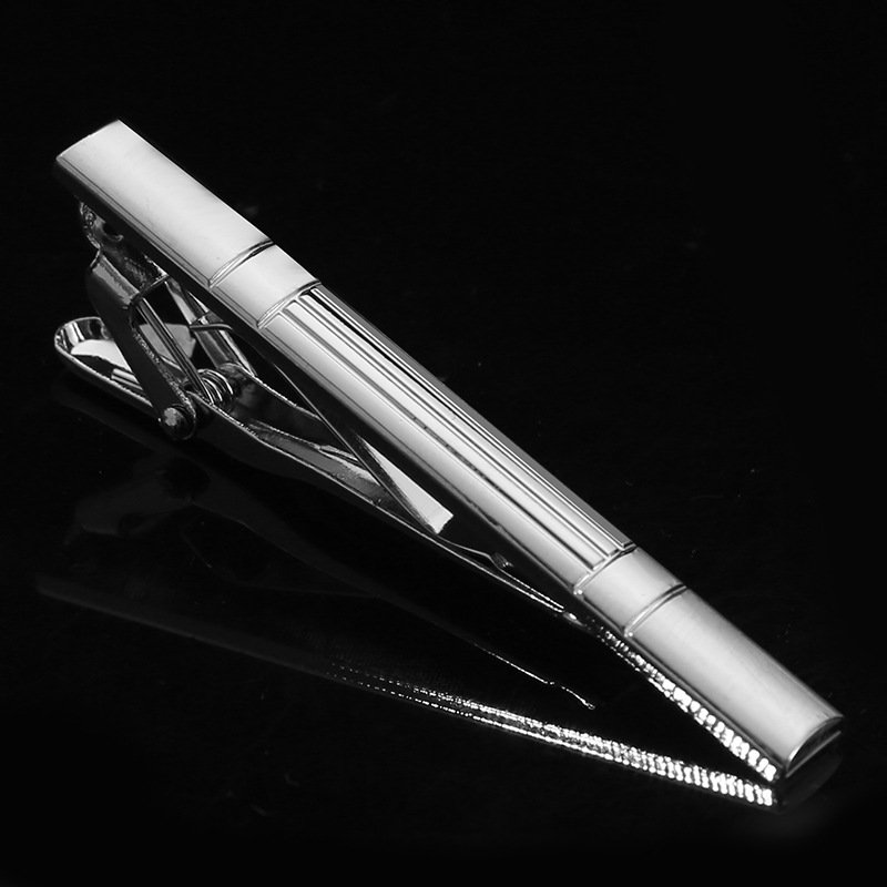 Men Gift Metal Tie Clasp Clamps Blue Tie Bar Clip Tie Pin