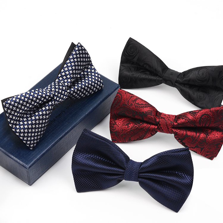 Wholesale Fashion Men Customized Logo Men Pre-tied Bow Ties For Wedding Suit