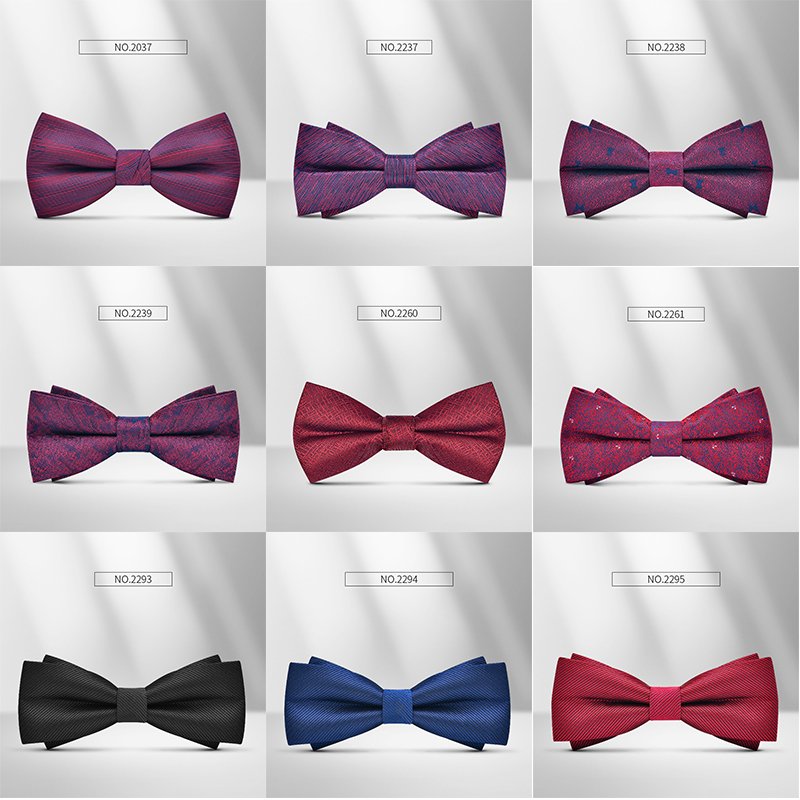 Wholesale Fashion Men Customized Logo Men Pre-tied Bow Ties For Wedding Suit