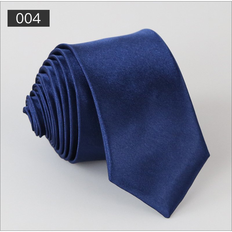 Wholesale manufacturers solid color narrow version glossy tie men's formal polyester silk casual fashion hand tie