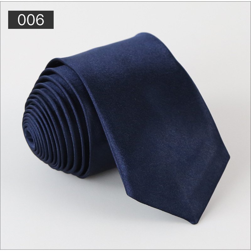 Wholesale manufacturers solid color narrow version glossy tie men's formal polyester silk casual fashion hand tie
